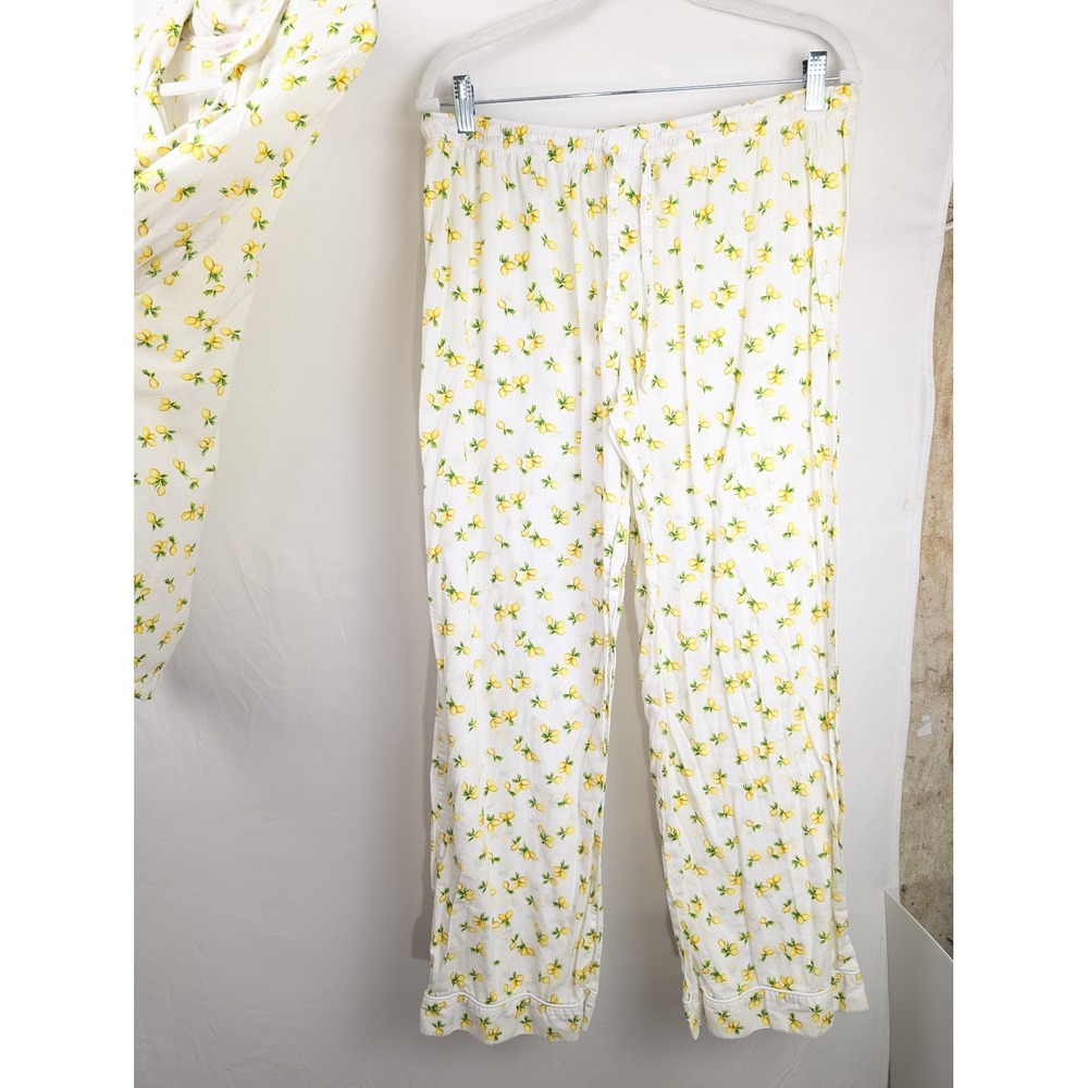 Victorias Secret Lemon Pajama Set Size L 100% Cotton Novelty Fruit Sleep Lounge - Picture 6 of 9